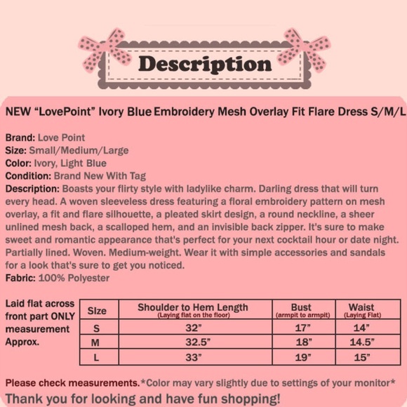 Ivory Blue Floral Embroidery Scallop Skater Dress - Picture 8 of 8